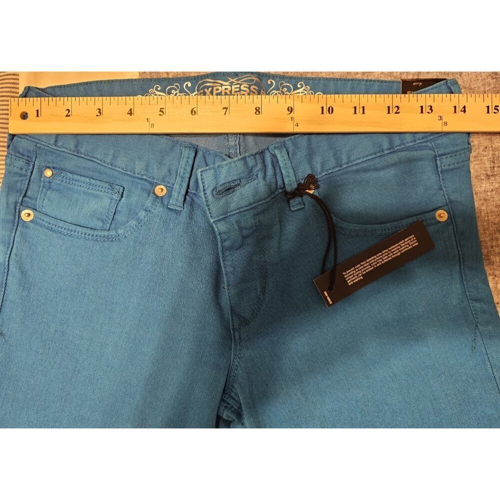 Express Women Stella Regular Fit Jean Legging Low Rise Electric Blue Size 6 NWT - Picture 13 of 14